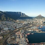 Cape Town Harbour and Table Mountain, South Africa